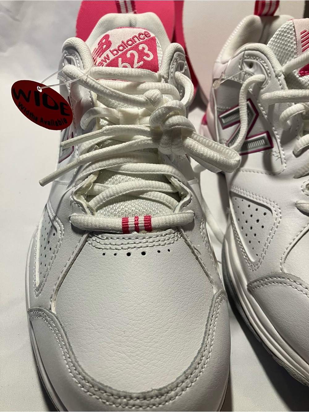 New Balance White & Pink Women's Athletic Sneakers